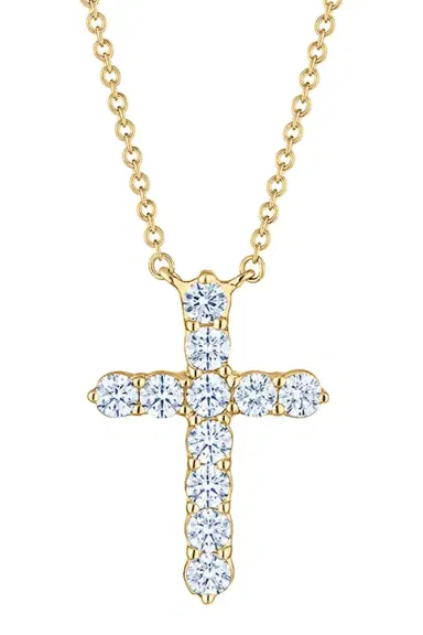 KWIAT Diamond Cross Pendant Necklace - 2.0ctw - Yellow Gold | Thumbnail 2