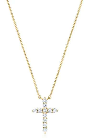 KWIAT Diamond Cross Pendant Necklace - 2.0ctw - Yellow Gold | Thumbnail 1