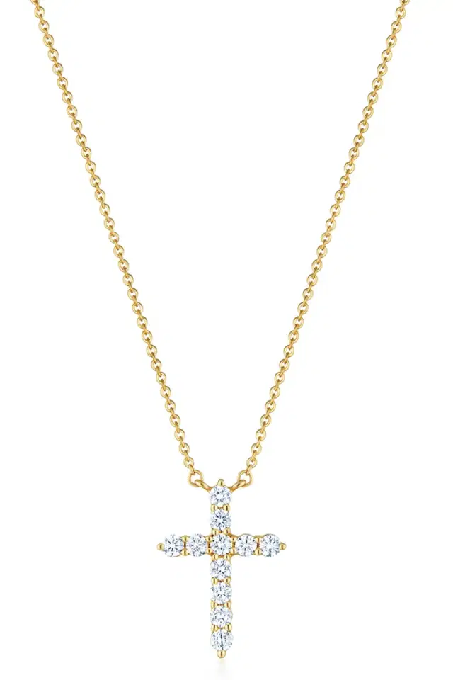 KWIAT Diamond Cross Pendant Necklace - 2.0ctw - Yellow Gold