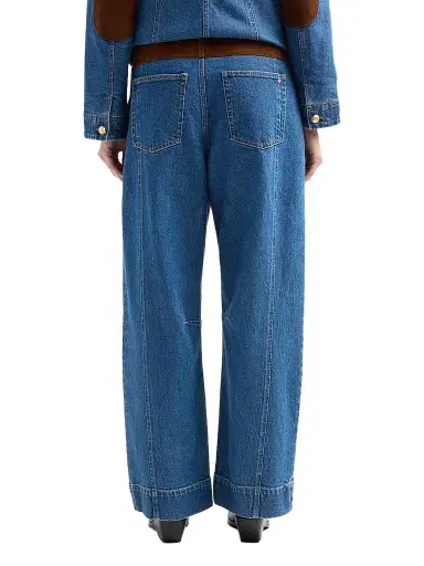 Cinq à Sept Women's Dillon Suede-Waist Jeans - Salt Breeze Sepia | Thumbnail 3