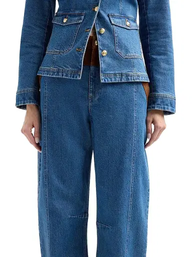 Cinq à Sept Women's Dillon Suede-Waist Jeans - Salt Breeze Sepia | Thumbnail 5