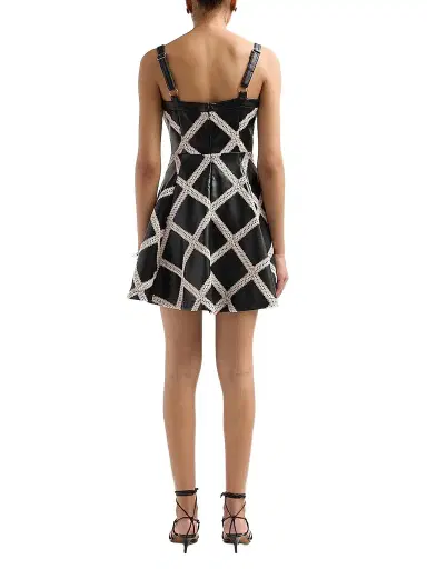 Cinq à Sept Women's Jelena Faux Leather Mini Dress - Black Gardenia | Thumbnail 3