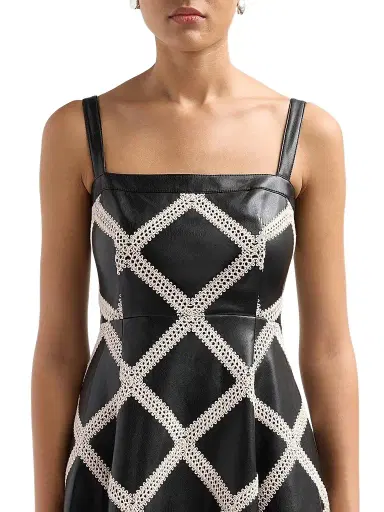 Cinq à Sept Women's Jelena Faux Leather Mini Dress - Black Gardenia | Thumbnail 5
