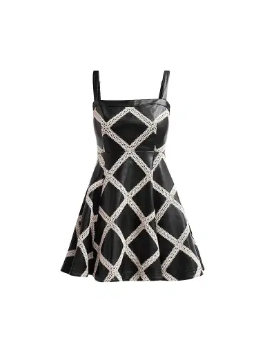 Cinq à Sept Women's Jelena Faux Leather Mini Dress - Black Gardenia | Thumbnail 1