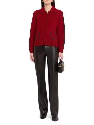 RAILS Women's Rhea Wool-Blend Western Cardigan - Burgundy | Thumbnail 2