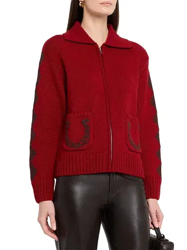 RAILS Women's Rhea Wool-Blend Western Cardigan - Burgundy | Thumbnail 3