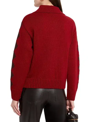 RAILS Women's Rhea Wool-Blend Western Cardigan - Burgundy | Thumbnail 4