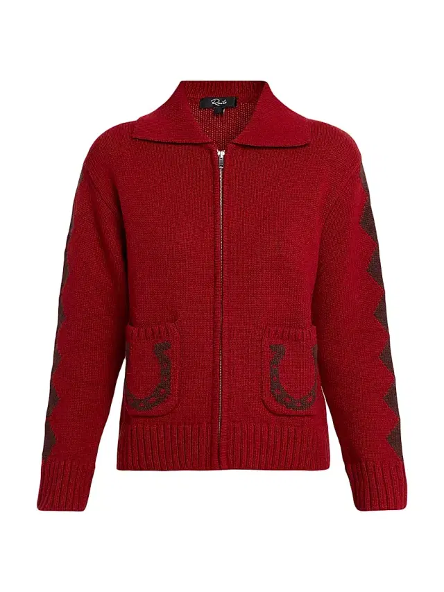 RAILS Women's Rhea Wool-Blend Western Cardigan - Burgundy
