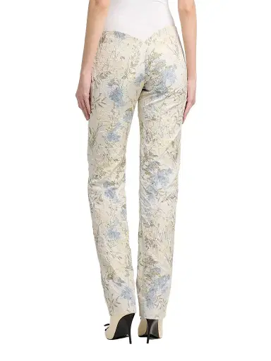 McQueen Women's Bumster Floral Jaquard Trousers - Lemon Blue | Thumbnail 3 McQueen Women's Bumster Floral Jaquard Trousers - Lemon Blue | Thumbnail 3