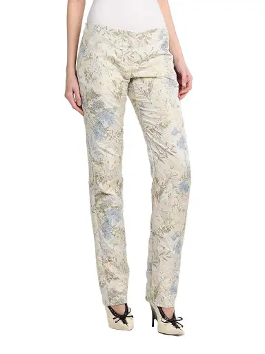 McQueen Women's Bumster Floral Jaquard Trousers - Lemon Blue | Thumbnail 4 McQueen Women's Bumster Floral Jaquard Trousers - Lemon Blue | Thumbnail 4
