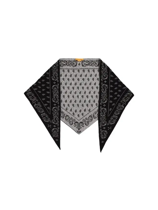 Guest In Residence Women's Cashmere Paisley Triangle Bandana - Black Heather Grey
