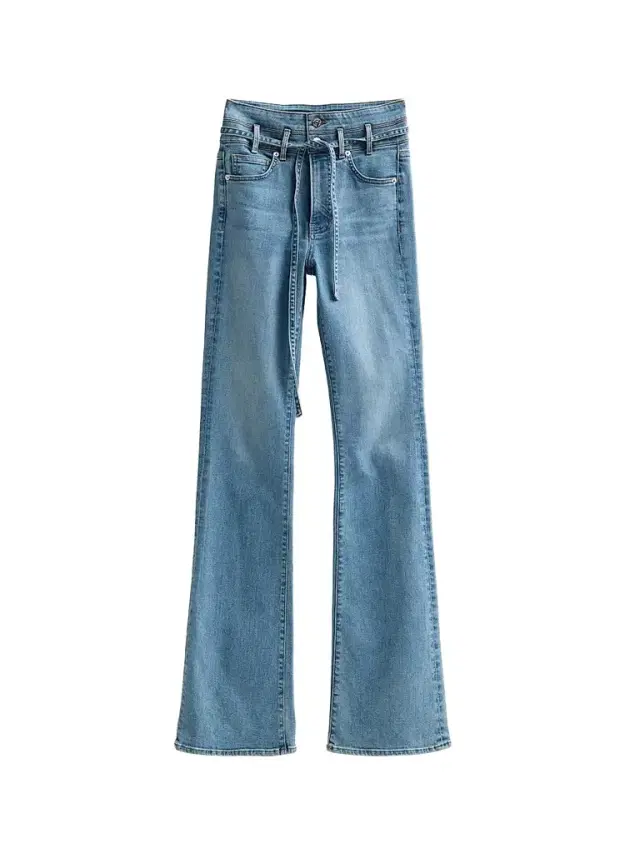 Veronica Beard Women's Beverly Stretch-Cotton Tie-Waist Flare Jeans