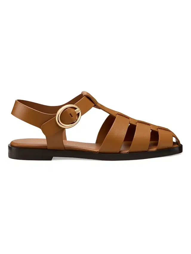 Stuart Weitzman Women's Villa Leather Fisherman Sandals - Macchiato