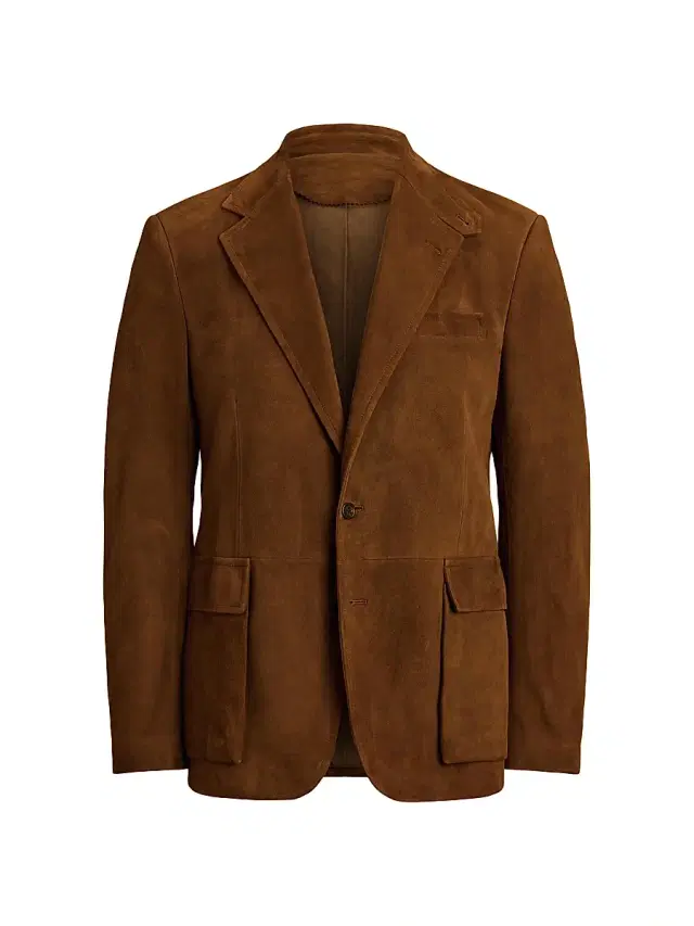 Polo Ralph Lauren Men's Suede Single-Breasted Sport Coat - New Pale Russet - Size 44