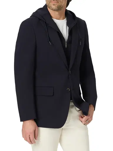 Robert Graham Men's Voyager Knit Zip-Out Vest Sport Coat - Navy - Size 52 | Thumbnail 3