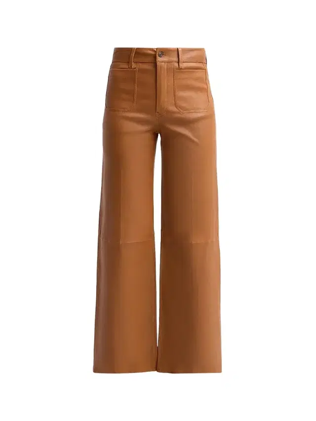 Frame Women's The Modernist Leather Slim-Fit Palazzo Pants