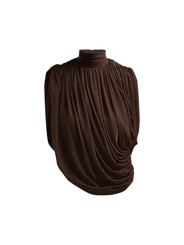 Ronny Kobo Women's Sav Draped Mock Turtleneck Top - Chocolate