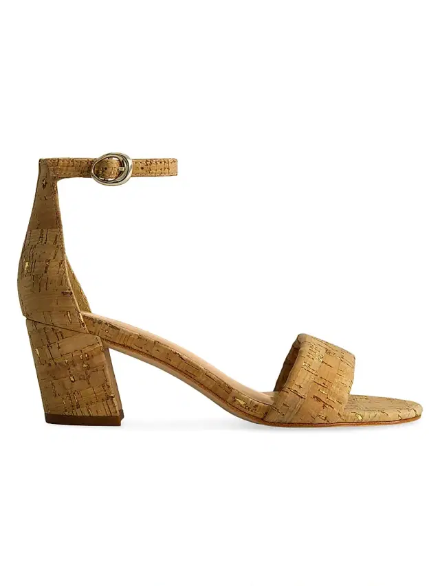 Bernardo Women's Bowie Ankle Strap Heeled Sandals - Cork