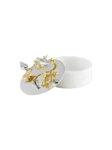 Michael Aram Lovebirds Silver & Gold Trinket Box | Thumbnail 3