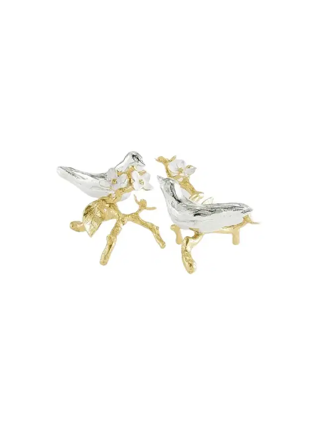 Michael Aram Lovebirds Silver & Gold 2-Piece Decorative Object Set