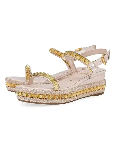 Christian Louboutin Women's Pyraclou Wedges - Leche - Size 10 | Thumbnail 2