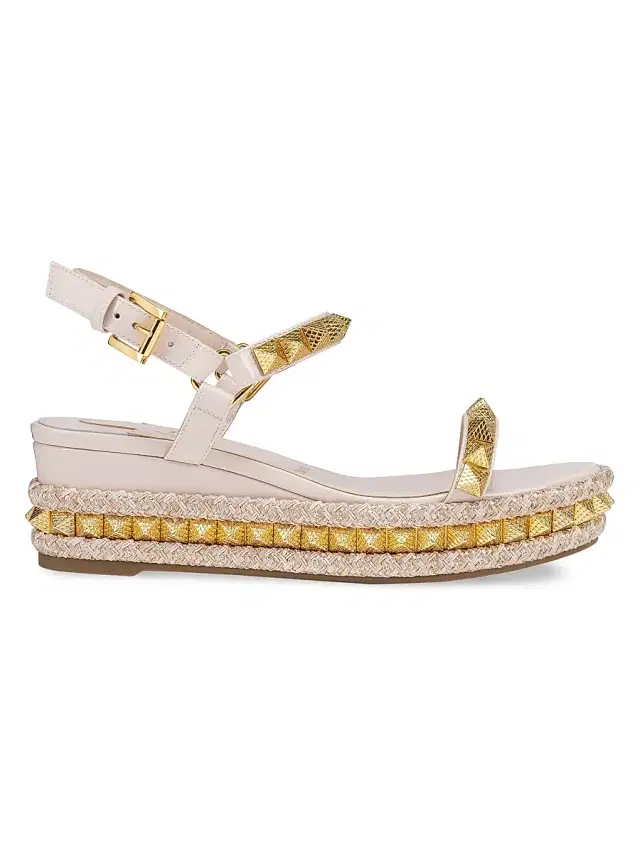 Christian Louboutin Women's Pyraclou Wedges - Leche - Size 10