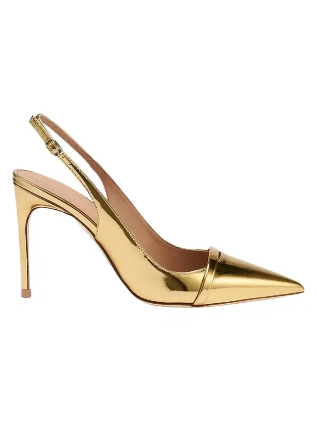 Malone Souliers Women's Schiffer 90MM Patent Leather Slingback Pumps - Antique Gold