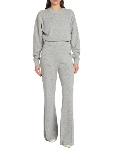 Victoria Beckham Women's Alina Wool-Blend Pants - Mid Grey Marl | Thumbnail 2