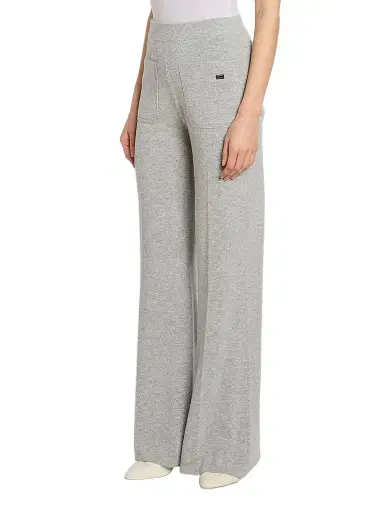 Victoria Beckham Women's Alina Wool-Blend Pants - Mid Grey Marl | Thumbnail 4