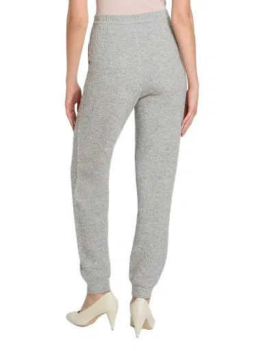 Victoria Beckham Women's Wool-Blend Joggers - Light Grey Marl | Thumbnail 3
