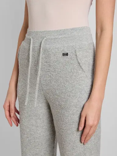Victoria Beckham Women's Wool-Blend Joggers - Light Grey Marl | Thumbnail 5
