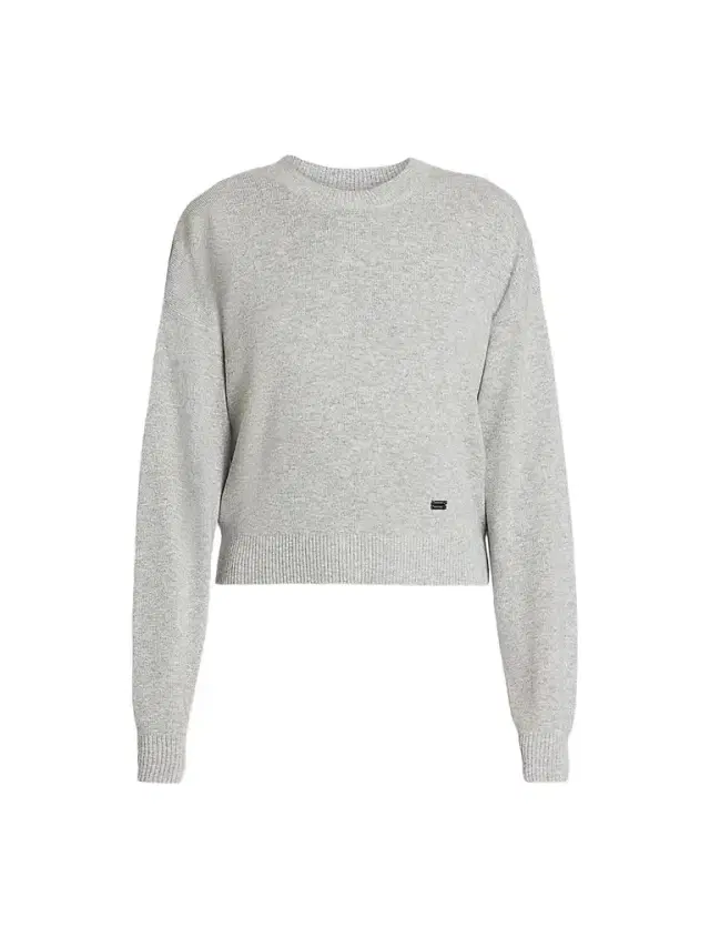 Women's Wool-Blend Crewneck Sweater - Mid Grey Marl