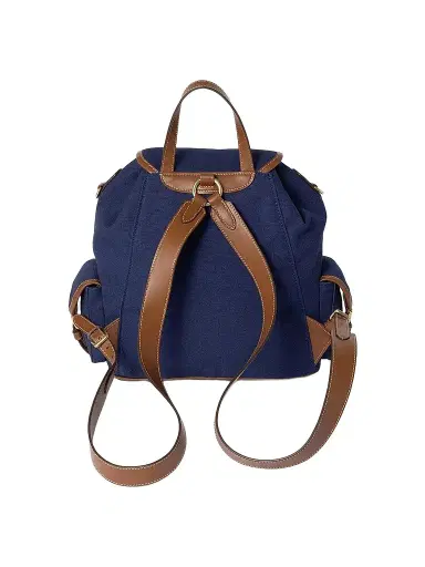 Miu Miu Women's Canvas and Leather Backpack - Blue | Thumbnail 4