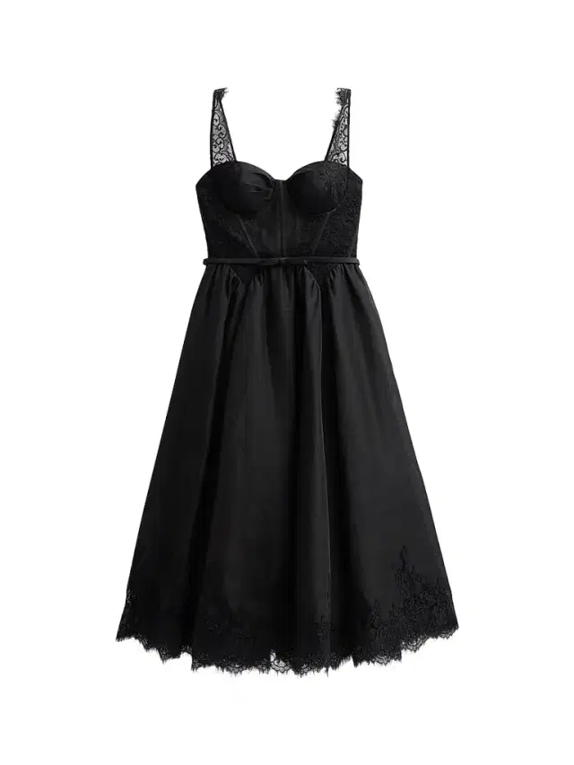 Zimmermann Women's Valiant Linen-Silk Lace-Trim Midi Dress - Black
