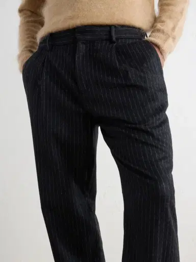 Barena Straight-Leg Pleated Pinstriped Wool-Blend Trousers - Men | Thumbnail 5