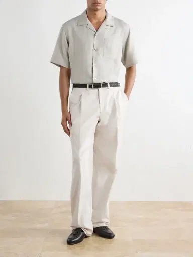 Ralph Lauren Purple Label Camp-Collar Silk and Linen-Blend Shirt - Men | Thumbnail 2 Ralph Lauren Purple Label Camp-Collar Silk and Linen-Blend Shirt - Men | Thumbnail 2
