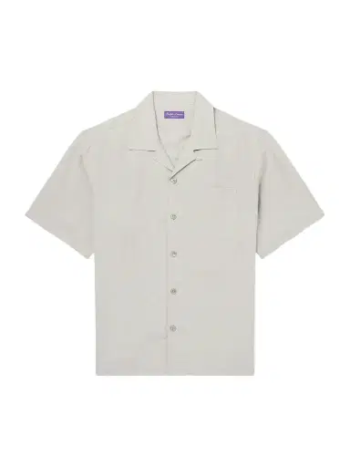 Ralph Lauren Purple Label Camp-Collar Silk and Linen-Blend Shirt - Men | Thumbnail 1 Ralph Lauren Purple Label Camp-Collar Silk and Linen-Blend Shirt - Men | Thumbnail 1