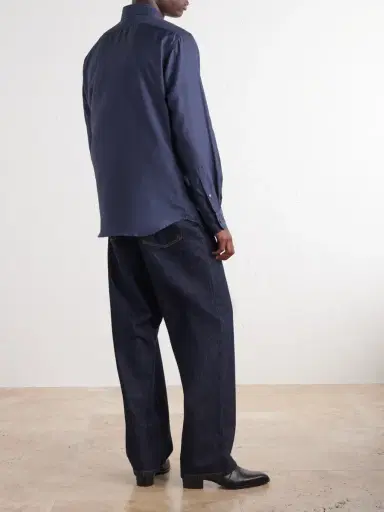Husbands Cotton and Silk-Blend Twill Shirt - Men | Thumbnail 4