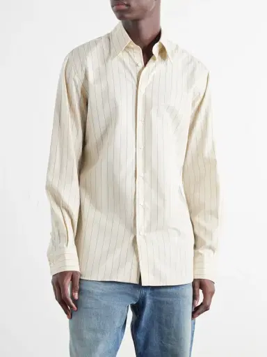 Husbands Striped Cotton and Lyocell-Blend Poplin Shirt - Men | Thumbnail 3