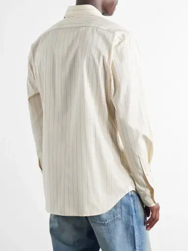 Husbands Striped Cotton and Lyocell-Blend Poplin Shirt - Men | Thumbnail 4