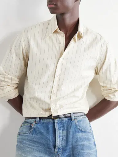 Husbands Striped Cotton and Lyocell-Blend Poplin Shirt - Men | Thumbnail 5