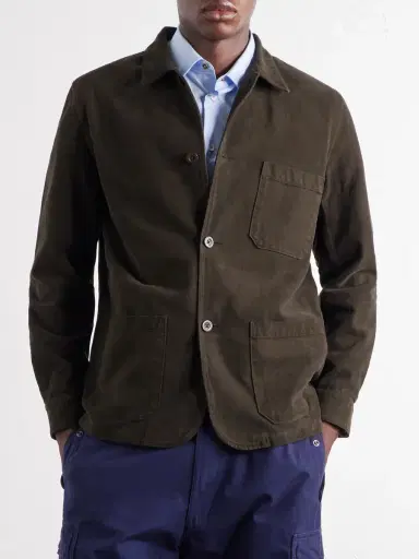 Portuguese Flannel Labura Stretch-Cotton Twill Overshirt - Men | Thumbnail 3