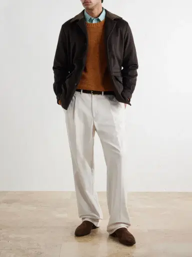 Caruso Dalila Suede-Trimmed Wool Jacket - Men | Thumbnail 2 Caruso Dalila Suede-Trimmed Wool Jacket - Men | Thumbnail 2