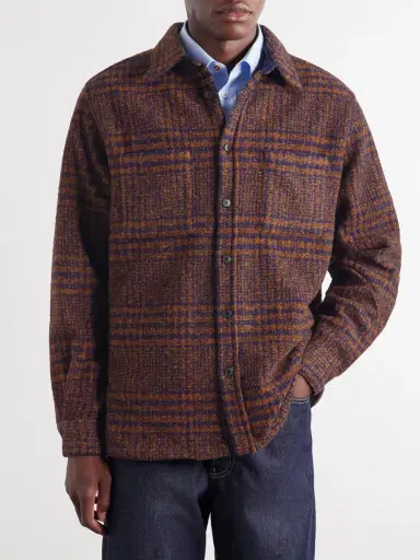 Portuguese Flannel Polaris Checked Tweed Overshirt - Men | Thumbnail 3