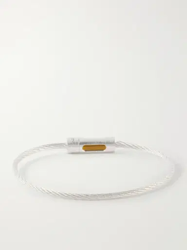 LE GRAMME 9g Punched Sterling Silver Cable Bracelet - Men | Thumbnail 3