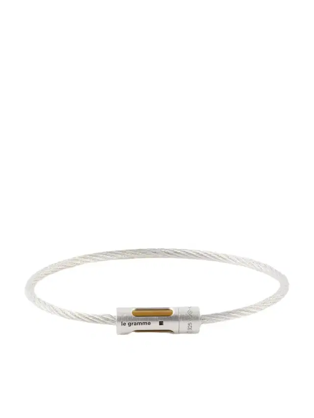 LE GRAMME 9g Punched Sterling Silver Cable Bracelet - Men