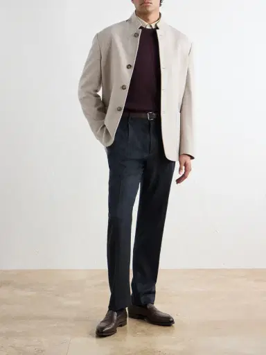 Canali Straight-Leg Wool-Flannel Trousers - Men | Thumbnail 2