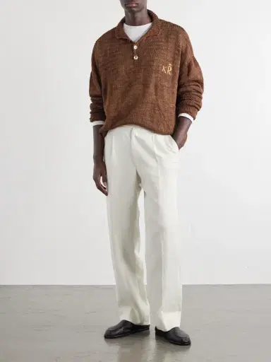 Kartik Research Logo-Embroidered Silk Polo Sweater - Men | Thumbnail 2
