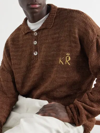 Kartik Research Logo-Embroidered Silk Polo Sweater - Men | Thumbnail 5