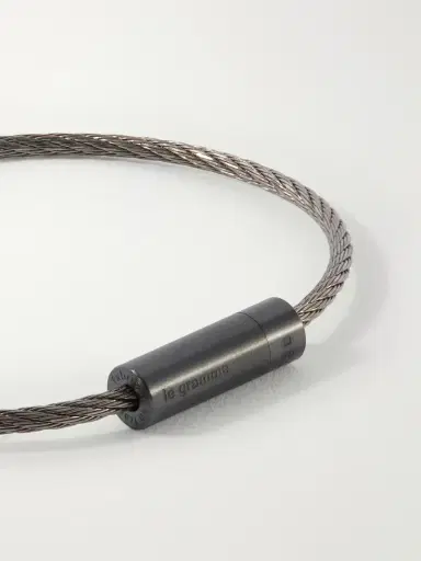 LE GRAMME 7g Brushed Sterling Silver and Ceramic Cable Bracelet - Men | Thumbnail 4 LE GRAMME 7g Brushed Sterling Silver and Ceramic Cable Bracelet - Men | Thumbnail 4